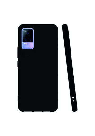 Vivo V21e Kılıf Kamera Korumalı Silikon Rubber Arka Kapak Siyah
