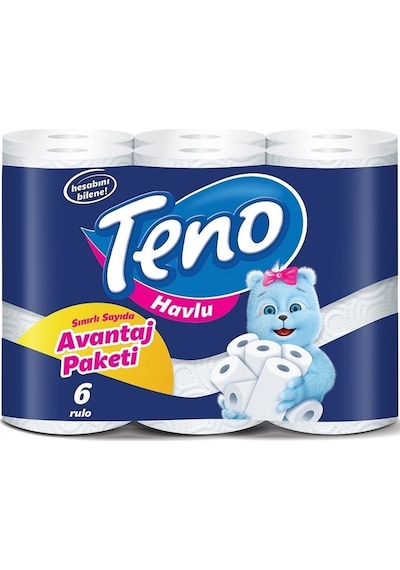 Teno Ultra Kağıt Havlu Çift Katlı 6 Lı Paket (Avantaj Pk Serisi)