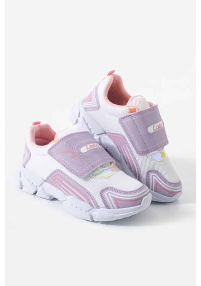 Adımist Çocuk Unisex Rahat Ortopedik Taban Cırtlı Hafif Sneaker Spor Ayakkabı Lento Cırtlı Lila - Beyaz