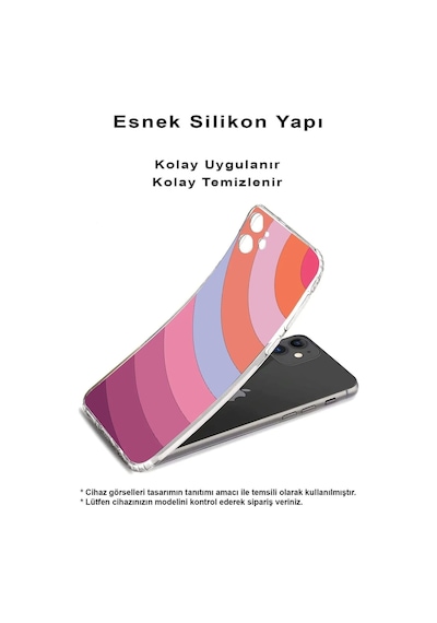 Xiaomi Mi 10t Lite Uyumlu Kamera Korumalı Renk Cümbüşü F Tasarımlı Şeffaf Silikon Kılıf