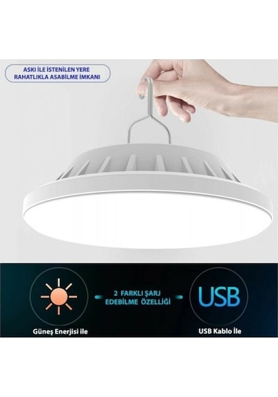Güneş Enerjili Modlu Şarjlı Askılı Led Bahçe Lamba Bahçe Aydınlat N11.11380