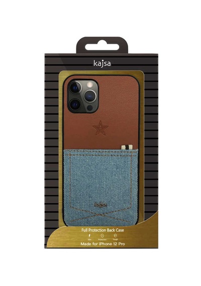 Kajsa Apple Uyumlu iPhone 12 Pro Max Kılıf Cep Tasarımlı Kajsa Denim Kapak ZORE-218934