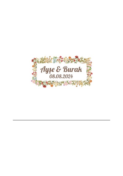 Kış Meyveli Yapraklı Yuvarlak Etiket Kına Nişan Düğün 3x3 Cm Özel Etiket / 50 Adet Sticker Beyaz