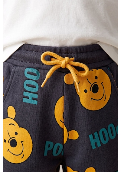Zuzunga Erkek Çocuk Füme Renk Winnie The Pooh Basklı 2 İp Fırçalı Eşofman Altı