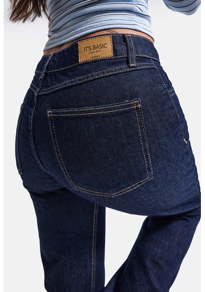 Kadın Selvedge 7w5-50 Mid Rise Flare Fit Denim Jean Lacivert