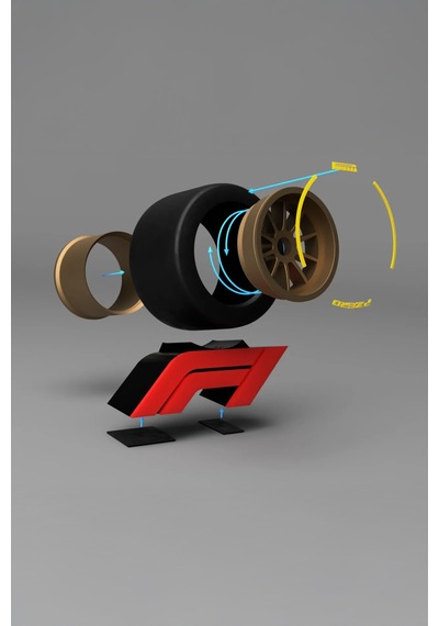 Formula 1 Lastik Temalı Dekoratif Masa Üstü Standı