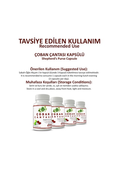 Gökçek Şifa Çoban Çantası (Shepherd's Purse Capsule) 60 Kapsül