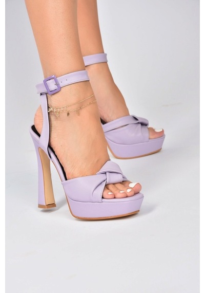 Fox Shoes Lila Kalın Plaform Topuklu Kadın Ayakkabı K404080209
