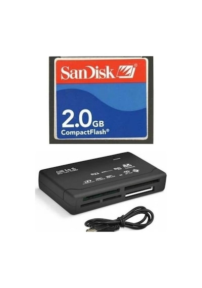 Sandisk 2 GB Compact Flash Hafıza Kartı - USB 2.0 CF Kart Okuyucu
