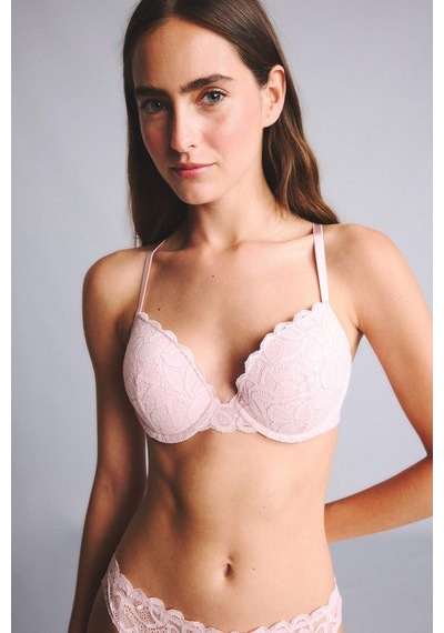Defacto Dantel Kaplı Pedli Balenli Bra H3228ax26sppn648 Pembe-pn648