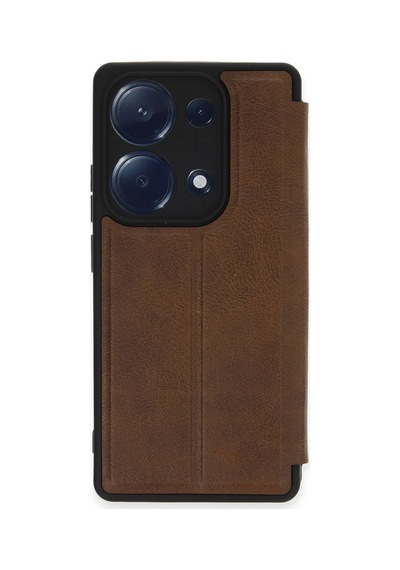Newface - 230 - Xiaomi Redmi Note 13 Pro 4g Kılıf Flip Cover - Csmo-tex - - Taba