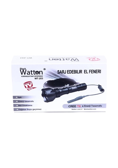 Orjinal 600 Lümen Tx6 Şarjlı Özel Avcı Feneri Wt-253 Düz Renkli