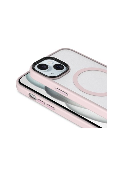Goocamp Apple iPhone Uyumlu 15 Kılıf Mat Arka Yüzey Wireless Şarj Özellikli Flet Magsafe Kapak - Siyah