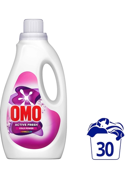 Omo Active Fresh Cold Power Renkliler Için Sıvı Deterjan 1500 Ml X 3