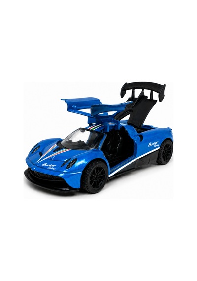 Mavi Metal Süper Spor Oyuncak Araba Martı Kapılı Açılır 1:64 Çek Bırak Model Araç
