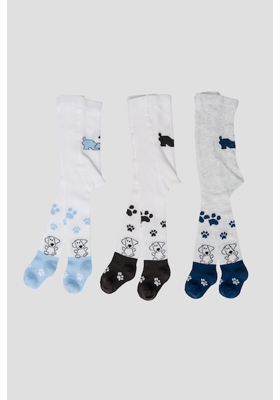 Defne Baby 3 Adet Sevimli Köpekçik Desenli Pamuklu Erkek Çocuk Ve Bebek Külotlu Çorabı KARIŞIK
