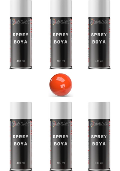 6 Adet Ral 2004 Turuncu Sprey Boya 400 Ml.