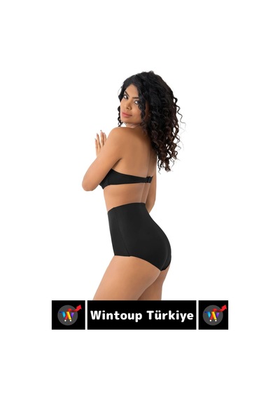 İz İç Göstermez Kaymaz Sıkılaştırıcı Toparlayıcı Vücut Şekillendirici Lazer Kesim Slip Korse Siyah