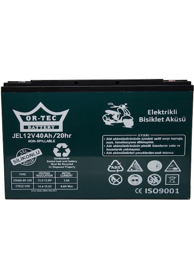 Ortec 12v 40 Ah Jel Elektrikli Motorsiklet Aküsü
