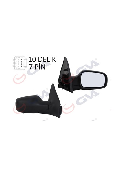 Gva Dış Dikiz Aynası Sağ Megane 02 Elektrikli Isıtmalı Sensörlü Siyah Kapak Konveks 7 Fiş Vm-138ehsr Gva 1011130 7701054688 7701068375