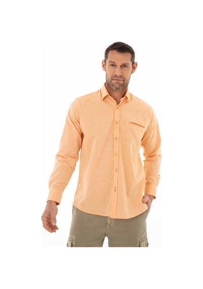 AR-MA Arma Erkek Uzun Kollu Regular Fit Keten Gömlek Y25485117101 Turuncu