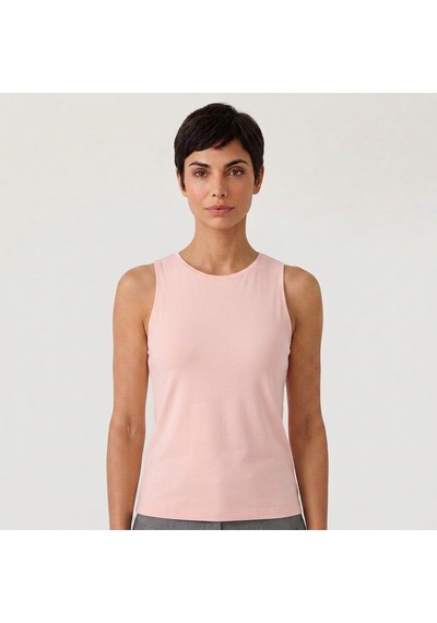 Bonbon Kadın Basic Kolsuz İçi Yarım Astarlı Tshirt Bb2538 Pembe