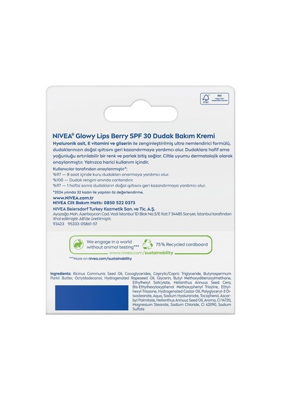 Spf30 Glowy Lips Berry Nemlendirici Dudak Parlatıcısı Ve Bakım Kremi 10 Ml,hyaluronik Asit E Vitamini,gliserin