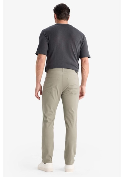 Defacto Slim Fit Dar Kesim Dar Paça Pantolon B2089ax25aukh465 Haki