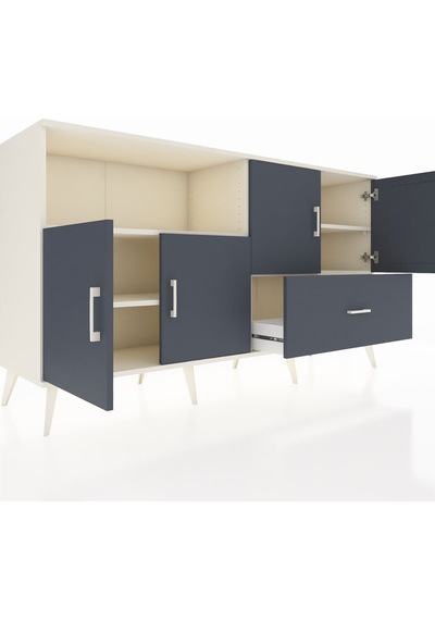 Hyperion Konsol 4 Raflı Tek Çekmeceli 4 Kapaklı 176x44x99 Aytaşı- Aytaşı-antrasit Hyperion Konsol 4 Raflı Tek Çekmeceli 4 Kapaklı 176x44x99 Aytaşı- Aytaşı-antrasit