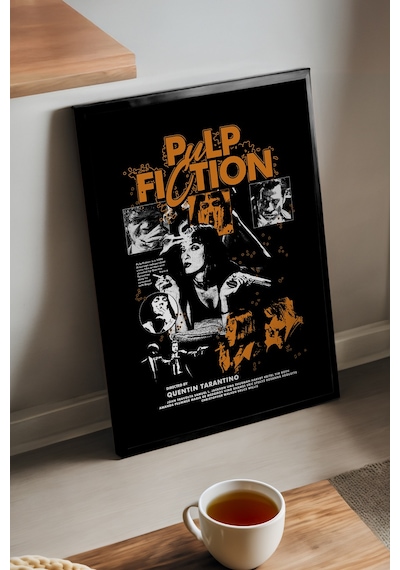 Pulp Fiction Siyah Ahşap Çerçeveli Poster, Film Duvar Tablosu