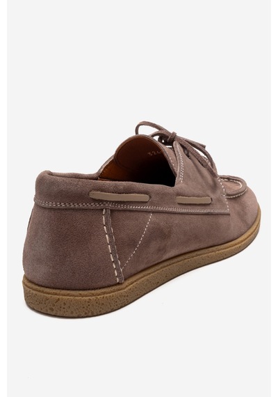 Marcomen Erkek Bağcıklı Düz Taban Loafer Ayakkabı Gerçek Deri Mc 21381 Vizon
