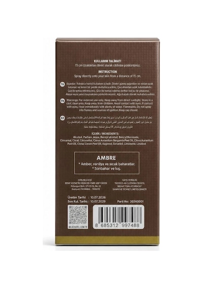 Lacharel Ambre Eau De Parfum 50 Ml Vanilyalı Amber Ve Sıcak Baharatlı Parfüm Ferah