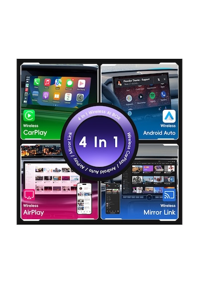 Maypal 4'ü 1 Arada Ekran Yansıtmalı Kablosuz Carplay & Android Auto Dönüştürücü, Ios&android Uyumlu Diğer
