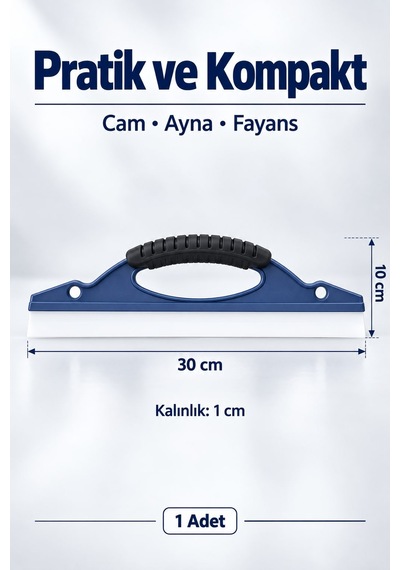 Cam Çekçeği Duşakabin Ayna Araç Camı Sıyırıcı Fayans Temizleme Aparatı Lacivert