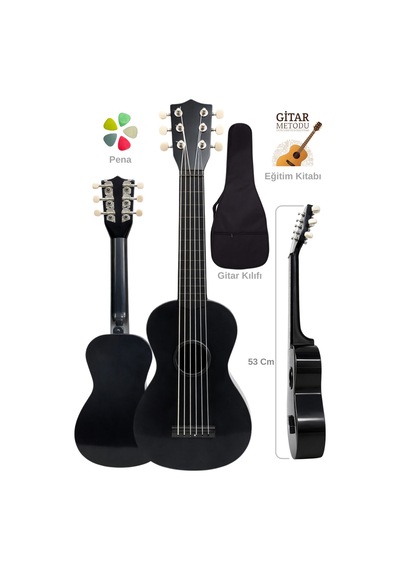 Yankı Cg-16bk Oyuncak Gitar Seti 3-11 Yaş Çocuk Gitarı 53cm 6 Telli Eğitim Kitabı, Kılıf Ve Pena Hediyeli - 86973644258
