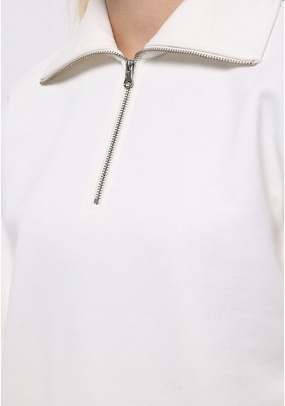 Colin's Colins Regular Fit Fermuarlı Nakışlı Kadın Beyaz Sweatshirt Cl1065678 Q1.v2 Ofw Beyaz Colin's Colins Regular Fit Fermuarlı Nakışlı Kadın Beyaz Sweatshirt Cl1065678 Q1.v2 Ofw Beyaz