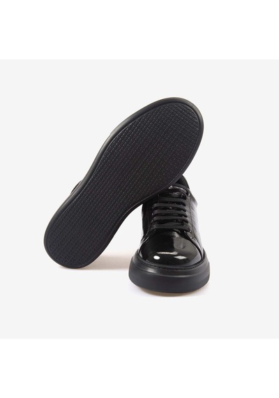 Mocassini Hakiki Deri Erkek Spor & Sneaker Ayakkabı S3 Siyah Kir. Rugan