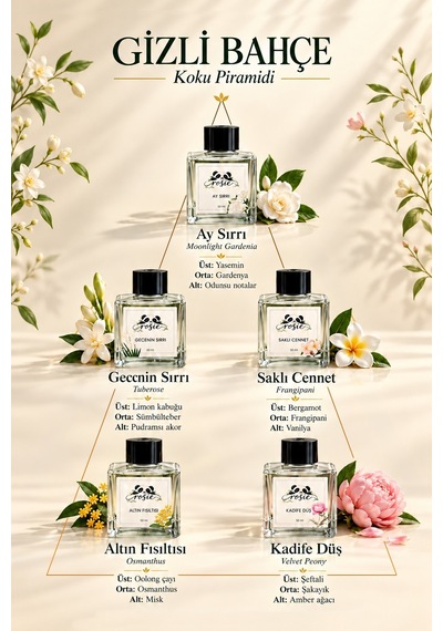 Rosie Gizli Bahçe 5 Li Çubuklu Oda Kokusu Hediye Seti 5 X 50 Ml The Secret Garden Fresh