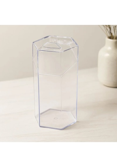 Jenerik Kapaklı Makyaj Fırça Organizeri 6 Bölmeli Mika Kristal Plastik 10x8.9x20 Cm Çok Renkli