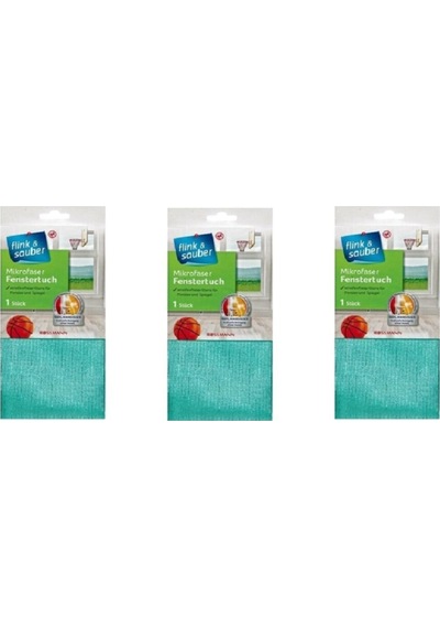 Flink Sauber Mikrofiber Cam Bezi 3'Lü 40X40 Cm
