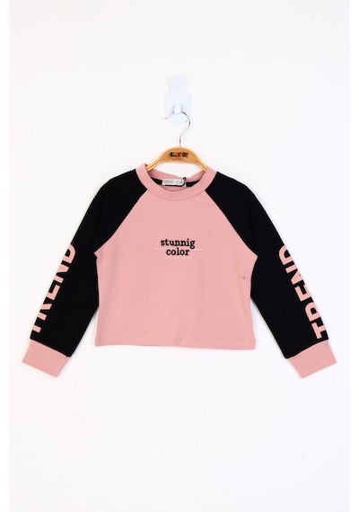 Toontoy Kız Çocuk Stunnig Collar Baskılı Sweatshirt Somon