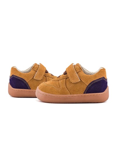 Rakerplus Bob Hakiki Deri Taba Barefoot Cırtlı Lastikli Bebek Sneaker Ayakkabı Taba