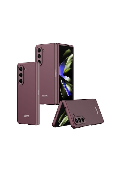 Samsung Uyumlu Galaxy Z Fold 5 Kılıf Zore Sert Kıpta Kapak Kırmızı