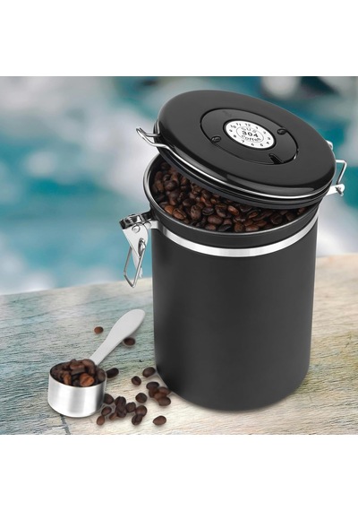 Kahve Kutusu Saklama Kabı - 22 Oz Paslanmaz Çelik Hava Geçirmez Kahve Çekirdeği Saklama Zemini Konteyner Tarih İzl Diğer