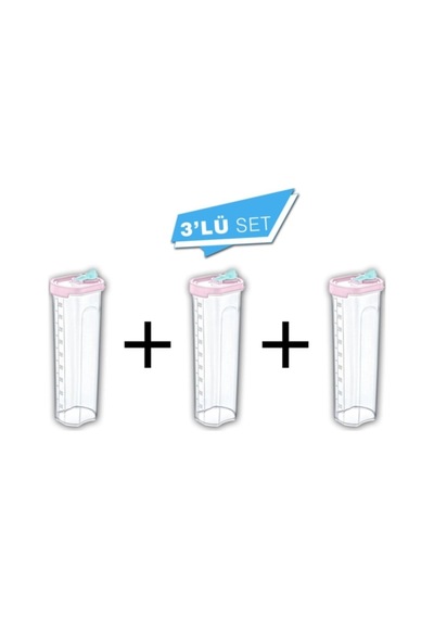 Sıvı Yağlık Ölçekli 1 Lt Plastik 3'lü Set Beyaz