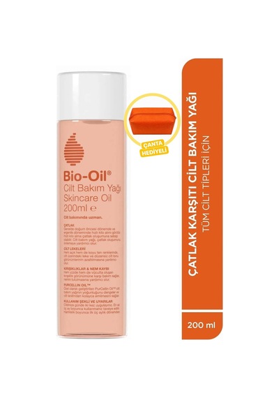 Bio-Oil Çatlak Karşıtı & Leke Karşıtı Nemlendirici Cilt Bakım Yağı + Cilt Bakım & Makyaj Çantası