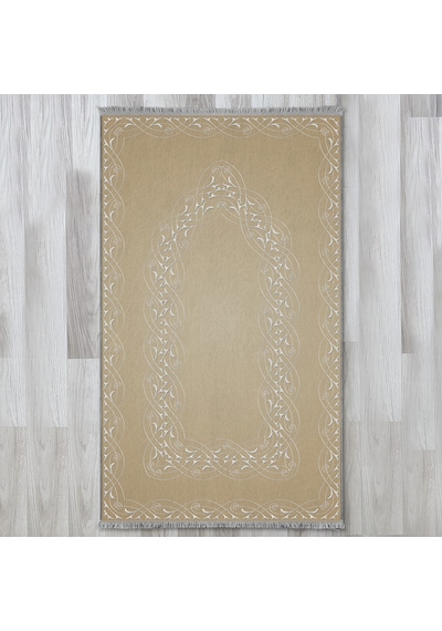 Evaşk Namazlık Dokuma Halı Kaymaz Muslumana Seccade80 x 130 BEJ EVAŞK609D66
