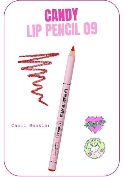 Callista Lip Candy Lip Pencil Dudak Kalemi 09 Smashed Cranberry - Kırmızı