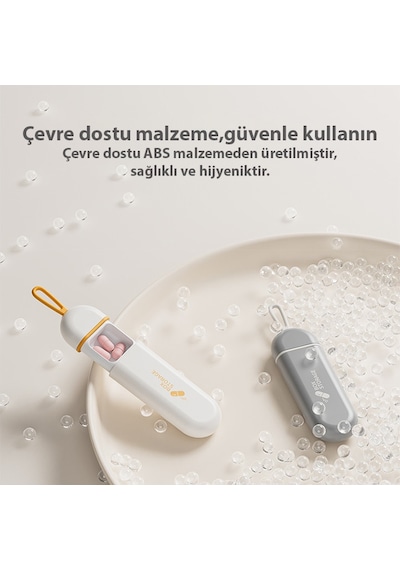Ezere Taşınabilir 3 Bölmeli Nem Geçirmez Mini Hap,ilaç Saklama Kutusu - Bpa İçermez Beyaz