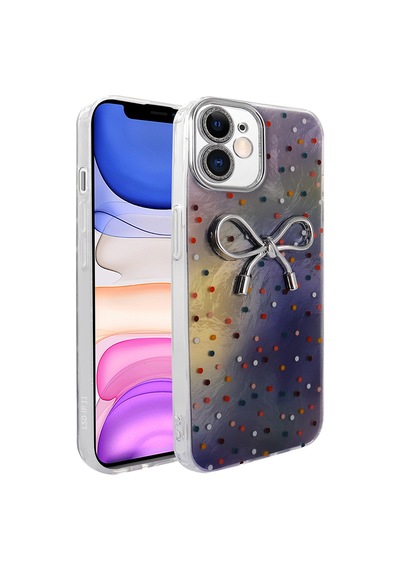 Apple Uyumlu iPhone 11 Kılıf Kamera Korumalı Figürlü Zore Ponti Silikon Kapak - Lila
